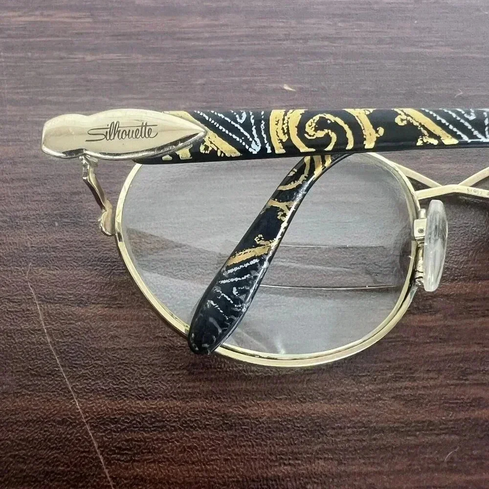 Vintage Silhouette M6264 Oval Glasses FRAME ONLY Women Tribal‎ Gold 56/17/135